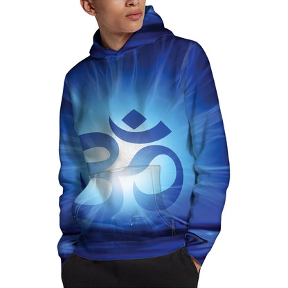 Mantra Om Print Pullover Hoodie