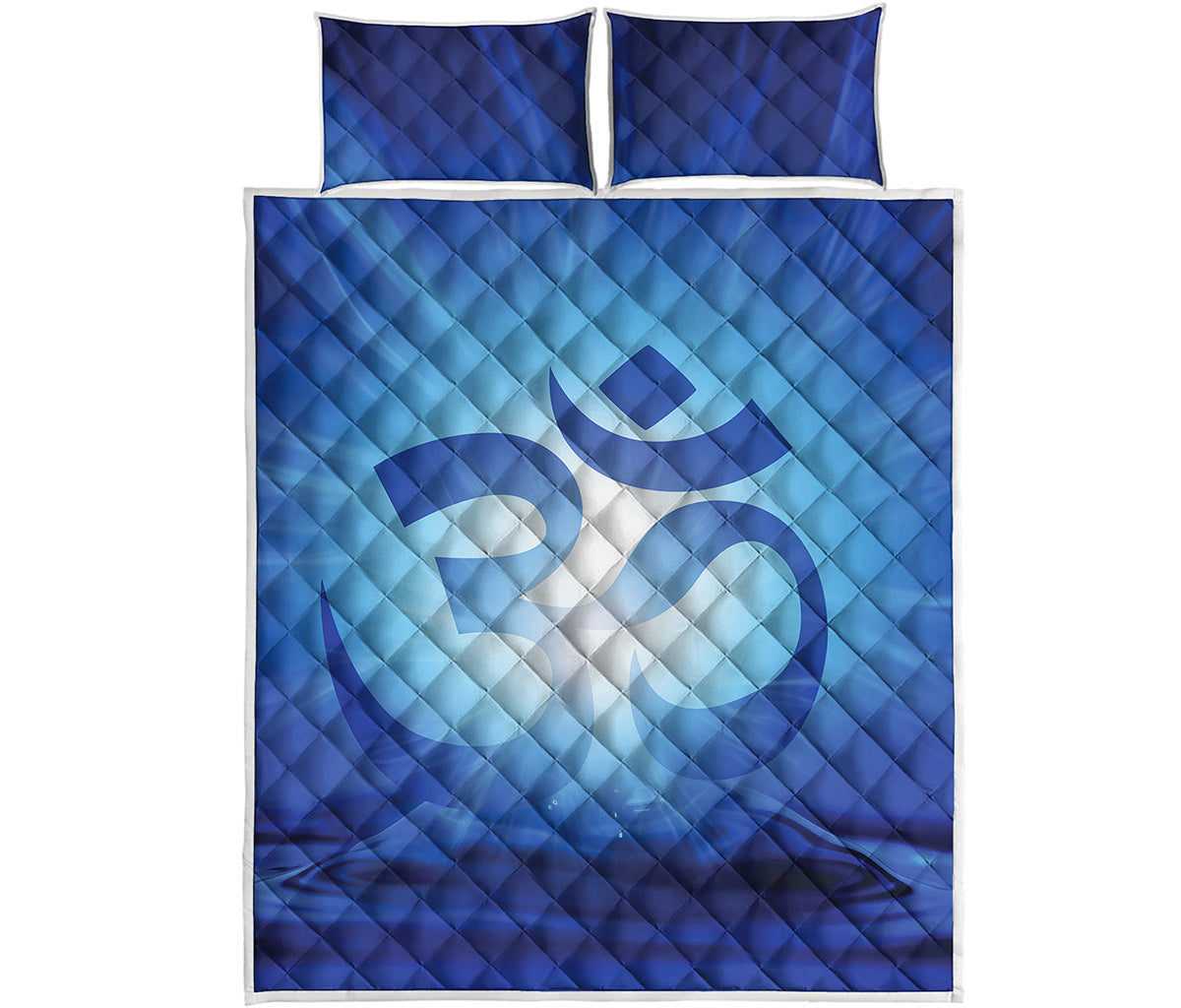 Mantra Om Print Quilt Bed Set