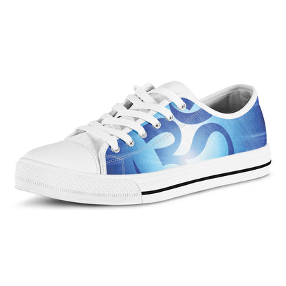 Mantra Om Print White Low Top Shoes