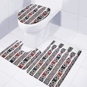 Maori Fence Print 3 Piece Bath Mat Set