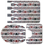 Maori Fence Print 3 Piece Bath Mat Set