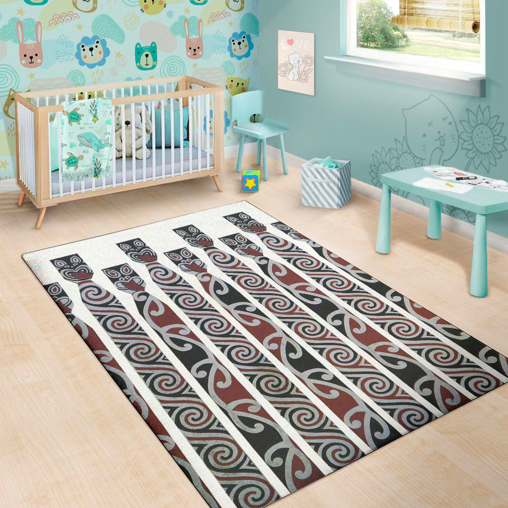 Maori Fence Print Area Rug