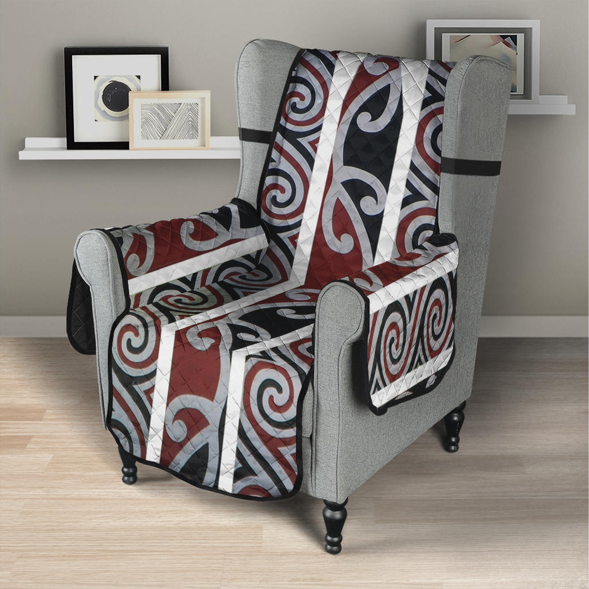 Maori Fence Print Armchair Protector