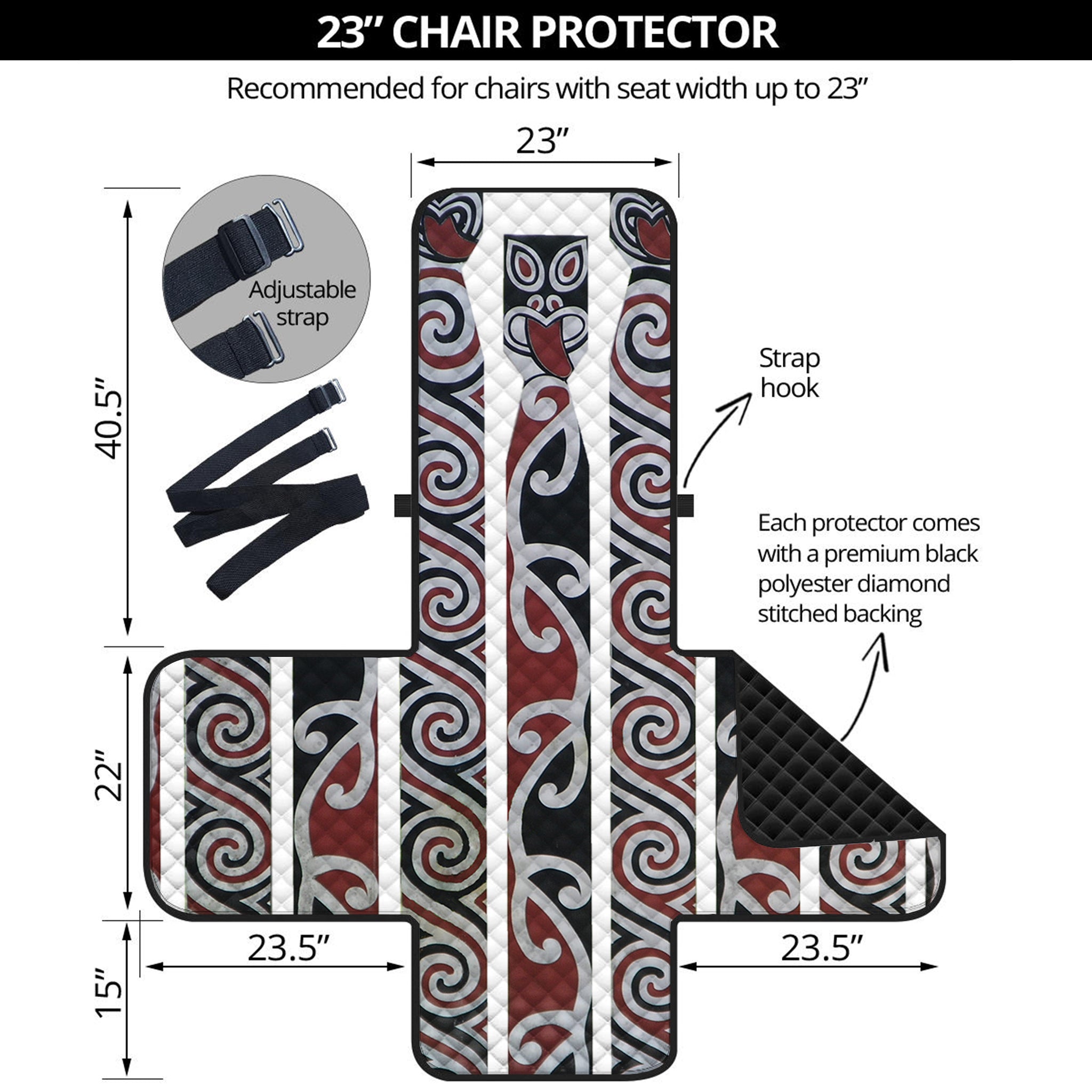 Maori Fence Print Armchair Protector