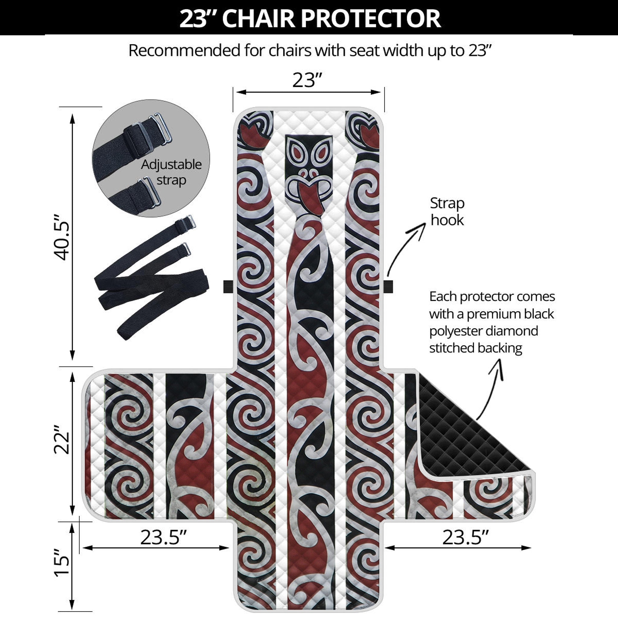 Maori Fence Print Armchair Protector