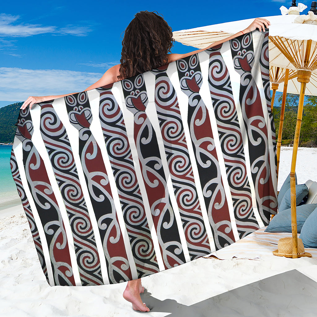 Maori Fence Print Beach Sarong Wrap