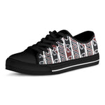 Maori Fence Print Black Low Top Shoes