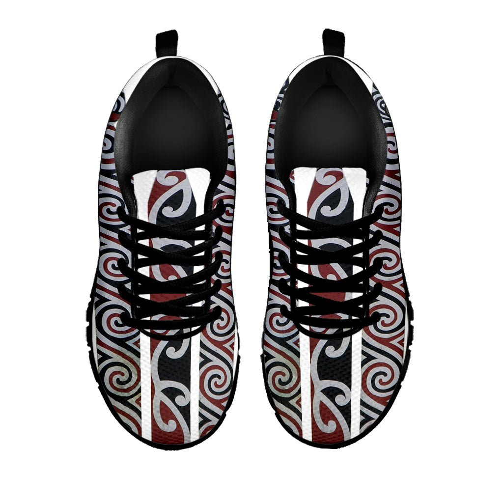 Maori Fence Print Black Sneakers