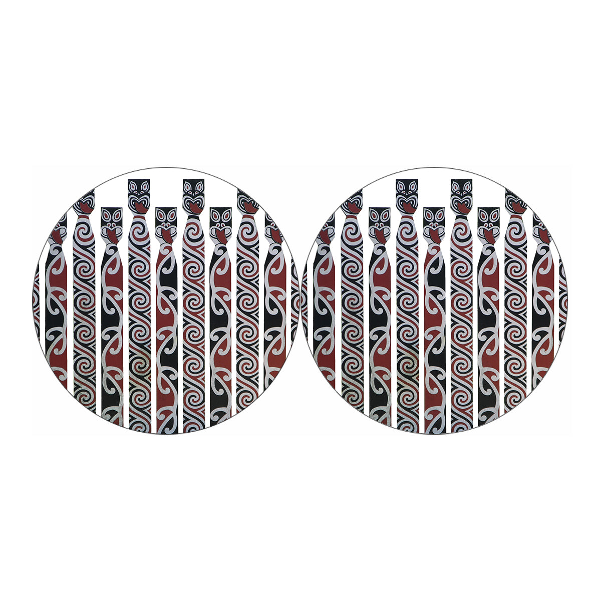 Maori Fence Print Car Coasters