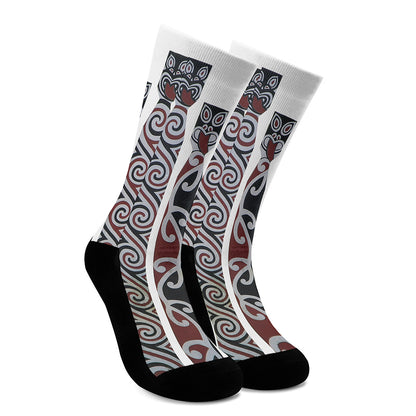 Maori Fence Print Crew Socks