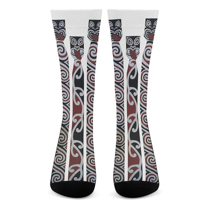 Maori Fence Print Crew Socks