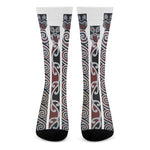 Maori Fence Print Crew Socks