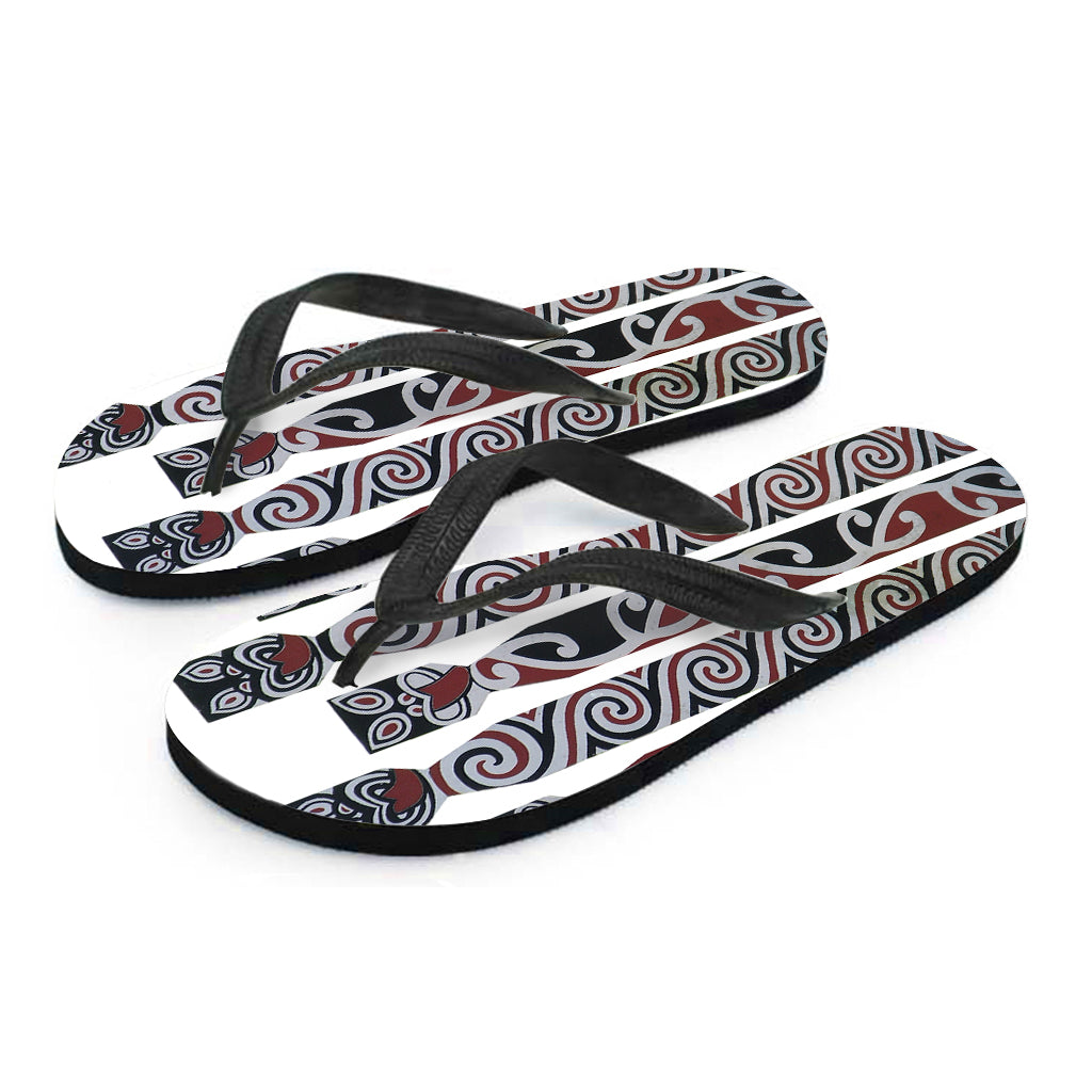 Maori Fence Print Flip Flops