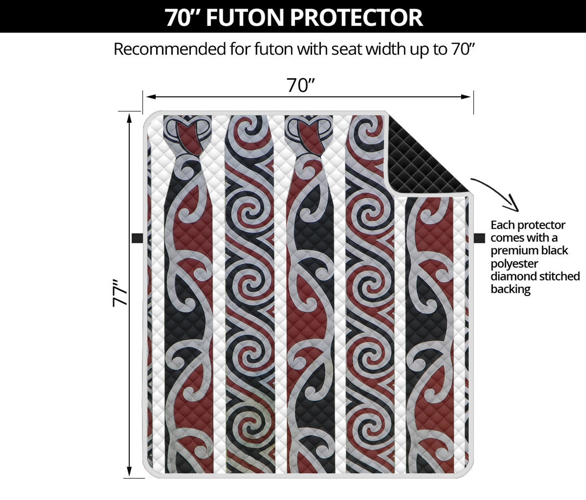 Maori Fence Print Futon Protector