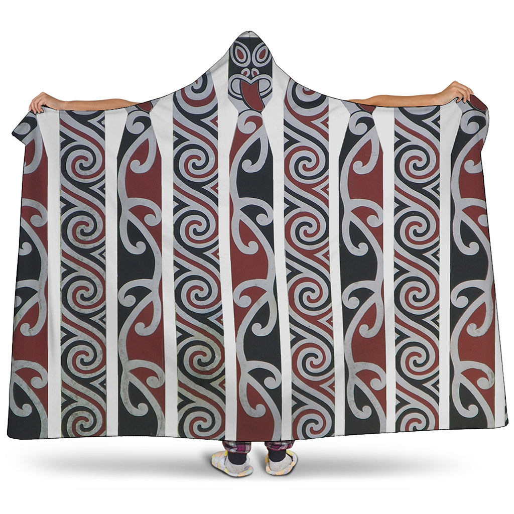Maori Fence Print Hooded Blanket