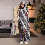 Maori Fence Print Hooded Blanket