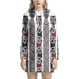 Maori Fence Print Hoodie Dress