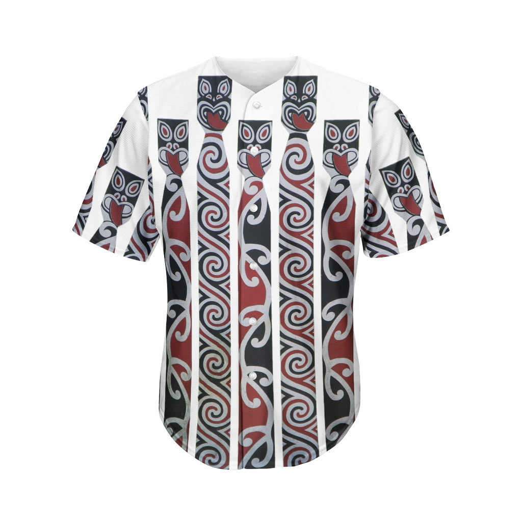 Maori Fence Print Men's Baseball Jersey