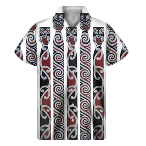 Maori Fence Print Men's Short Sleeve Shirt