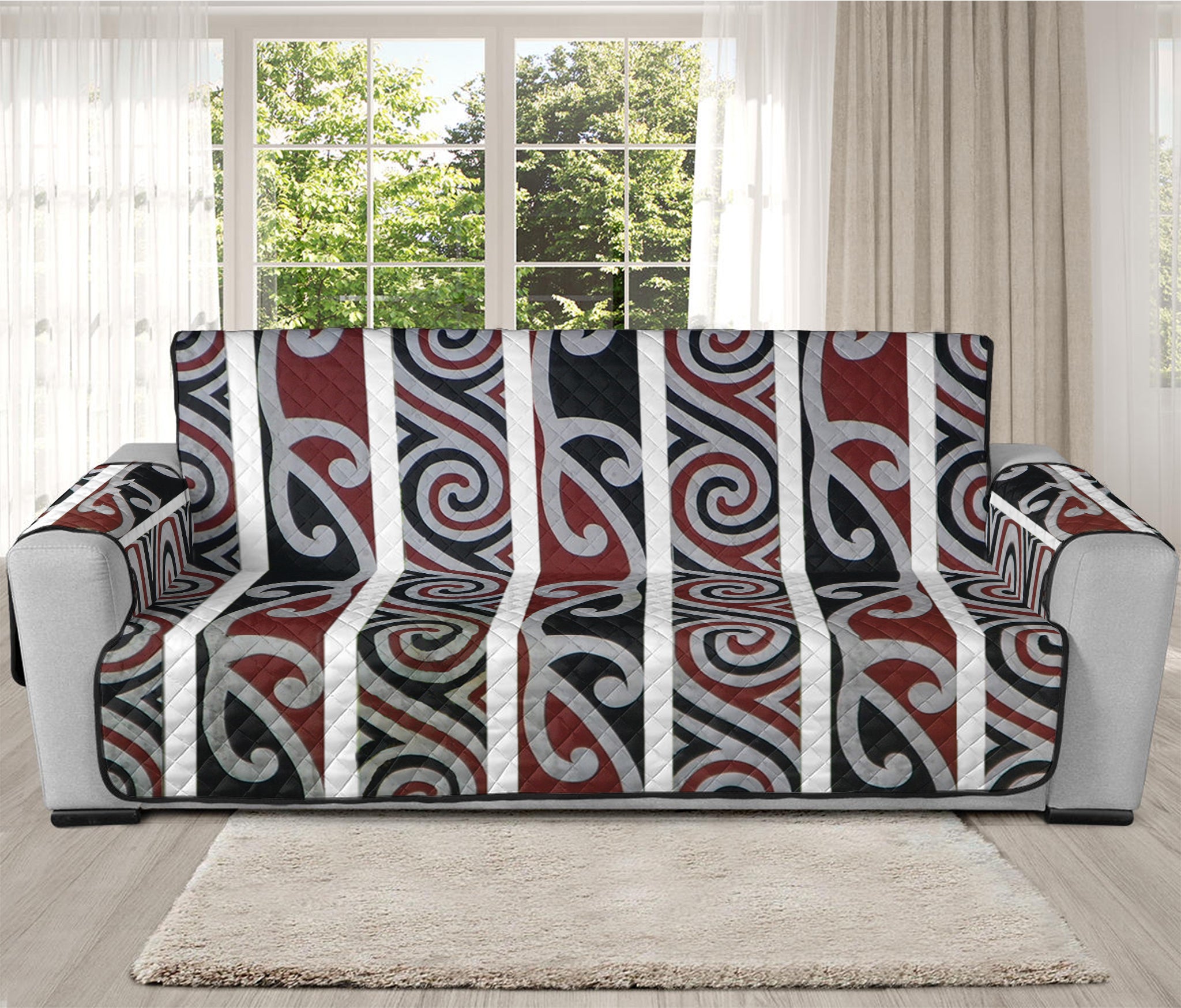 Maori Fence Print Oversized Sofa Protector