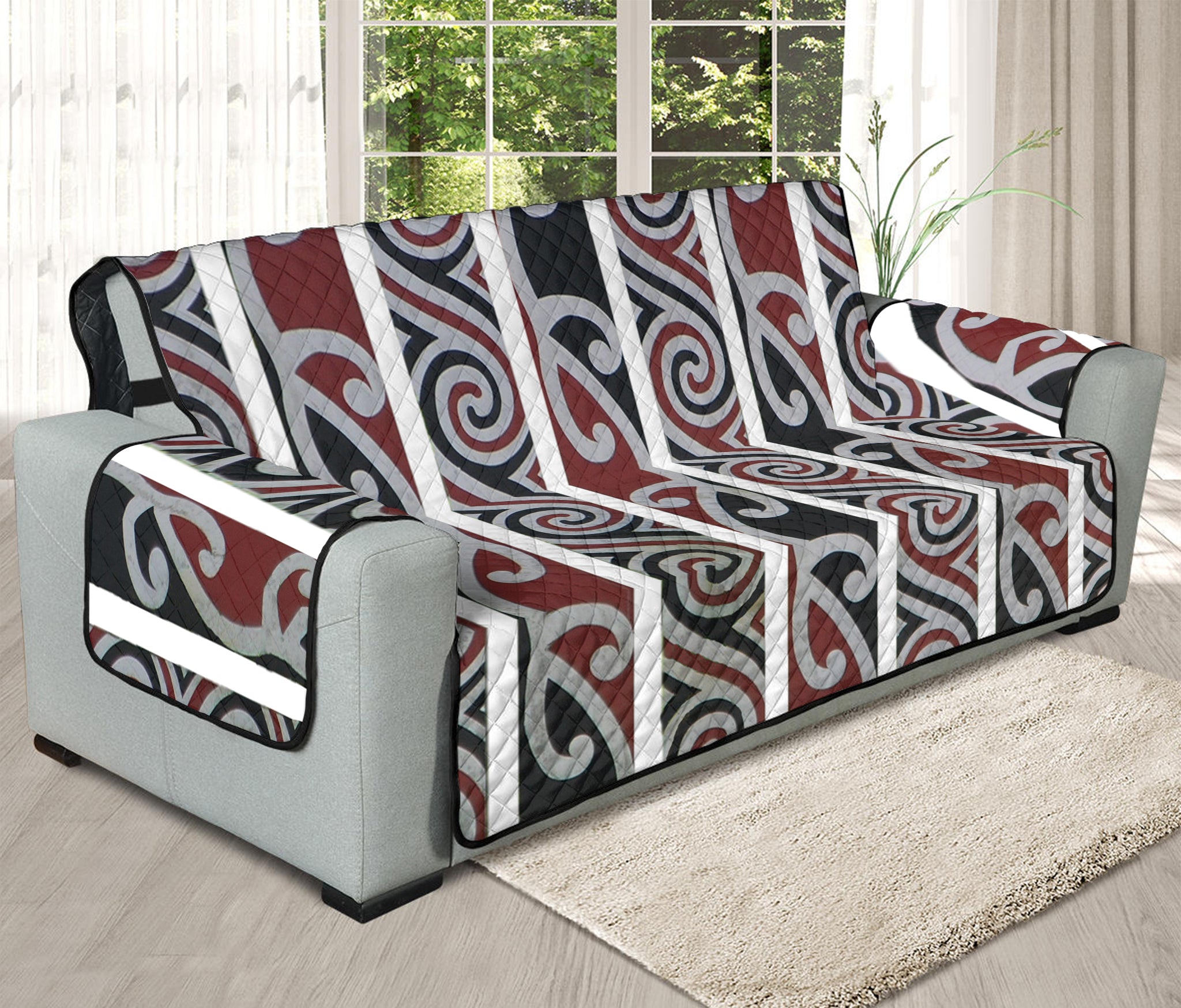 Maori Fence Print Oversized Sofa Protector