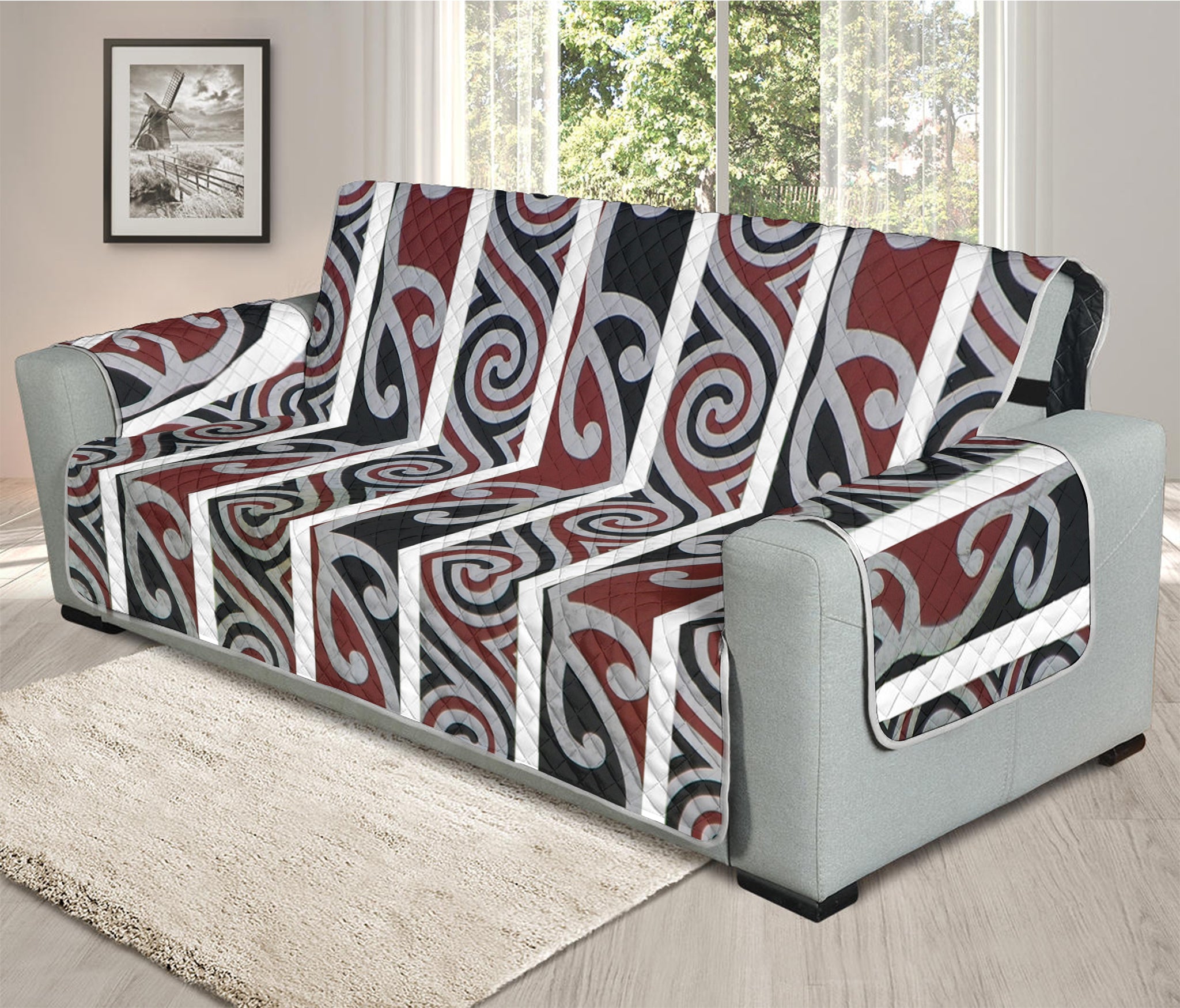 Maori Fence Print Oversized Sofa Protector