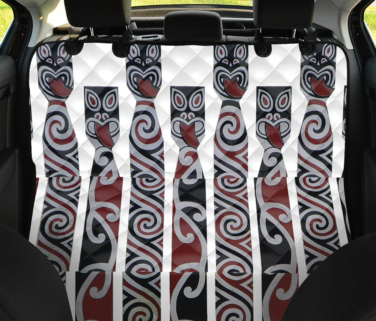 Maori Fence Print Pet Car Back Seat Cover