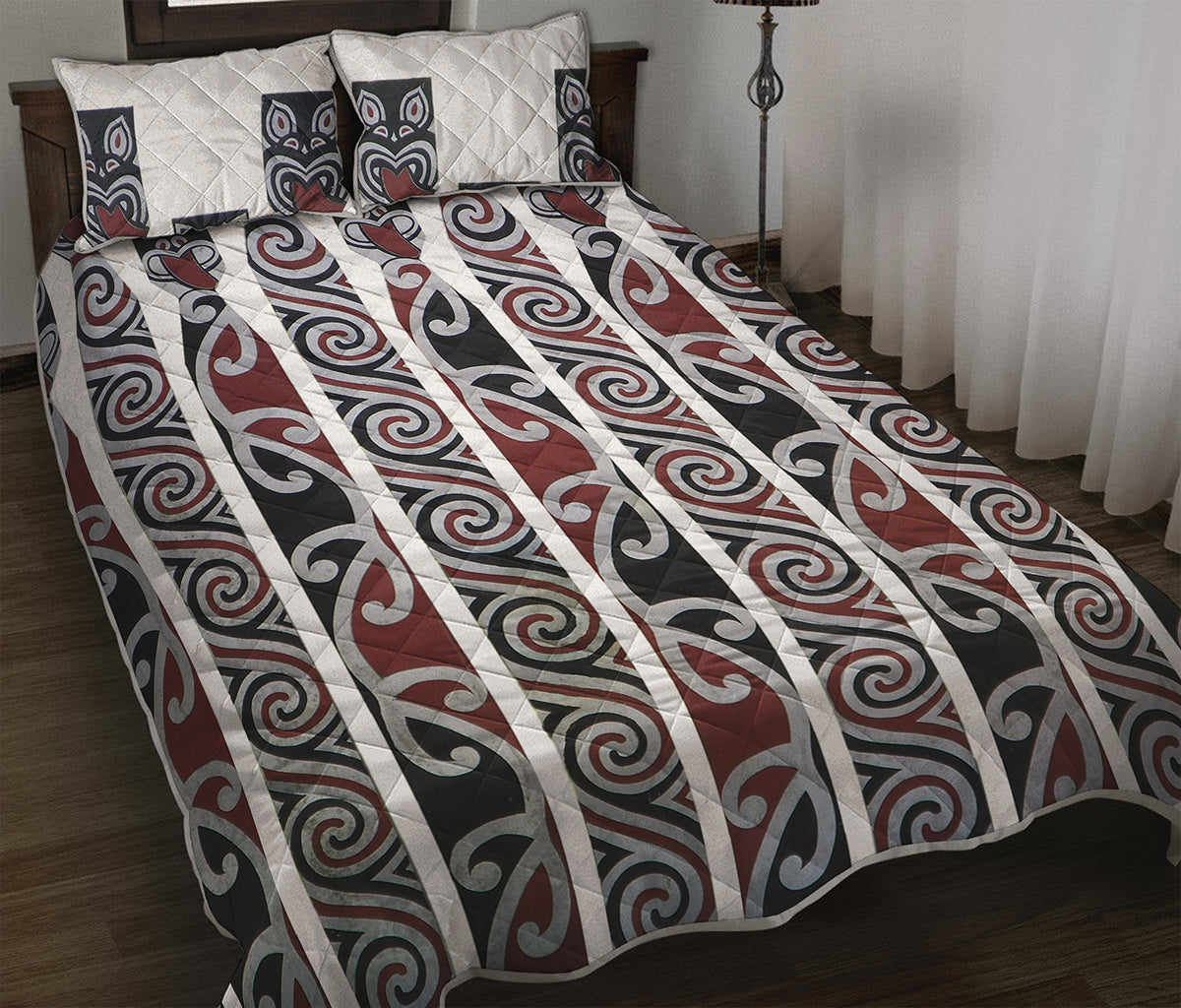 Maori Fence Print Quilt Bed Set