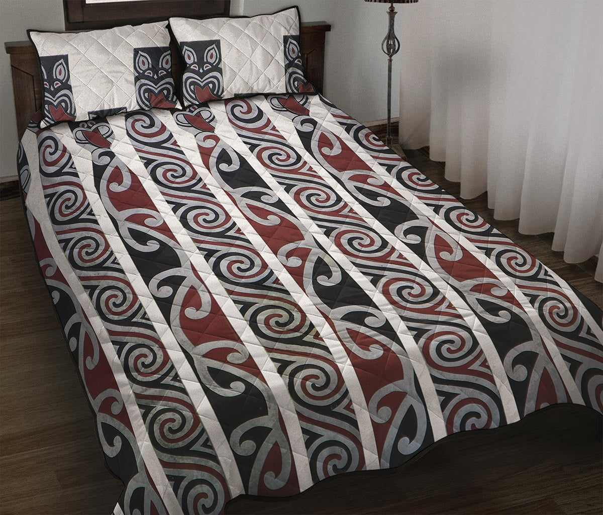 Maori Fence Print Quilt Bed Set