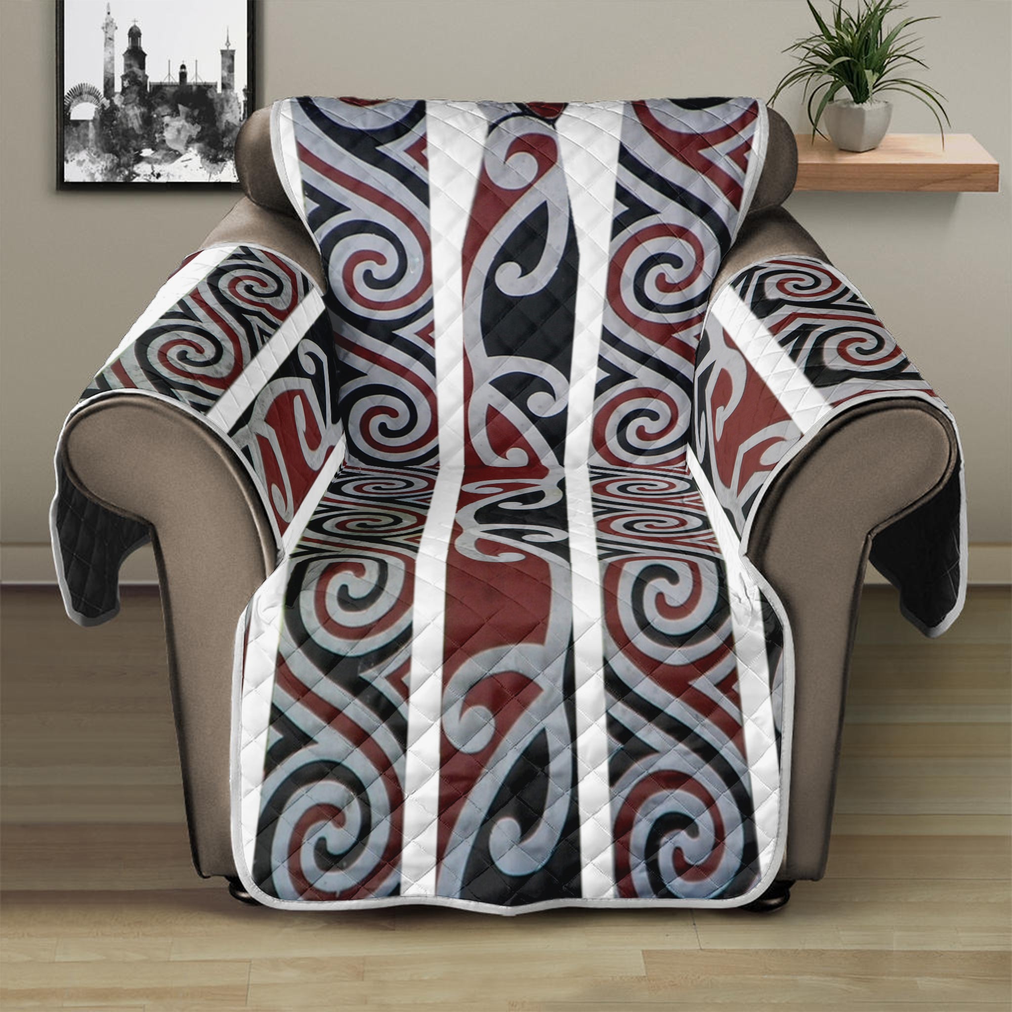 Maori Fence Print Recliner Protector