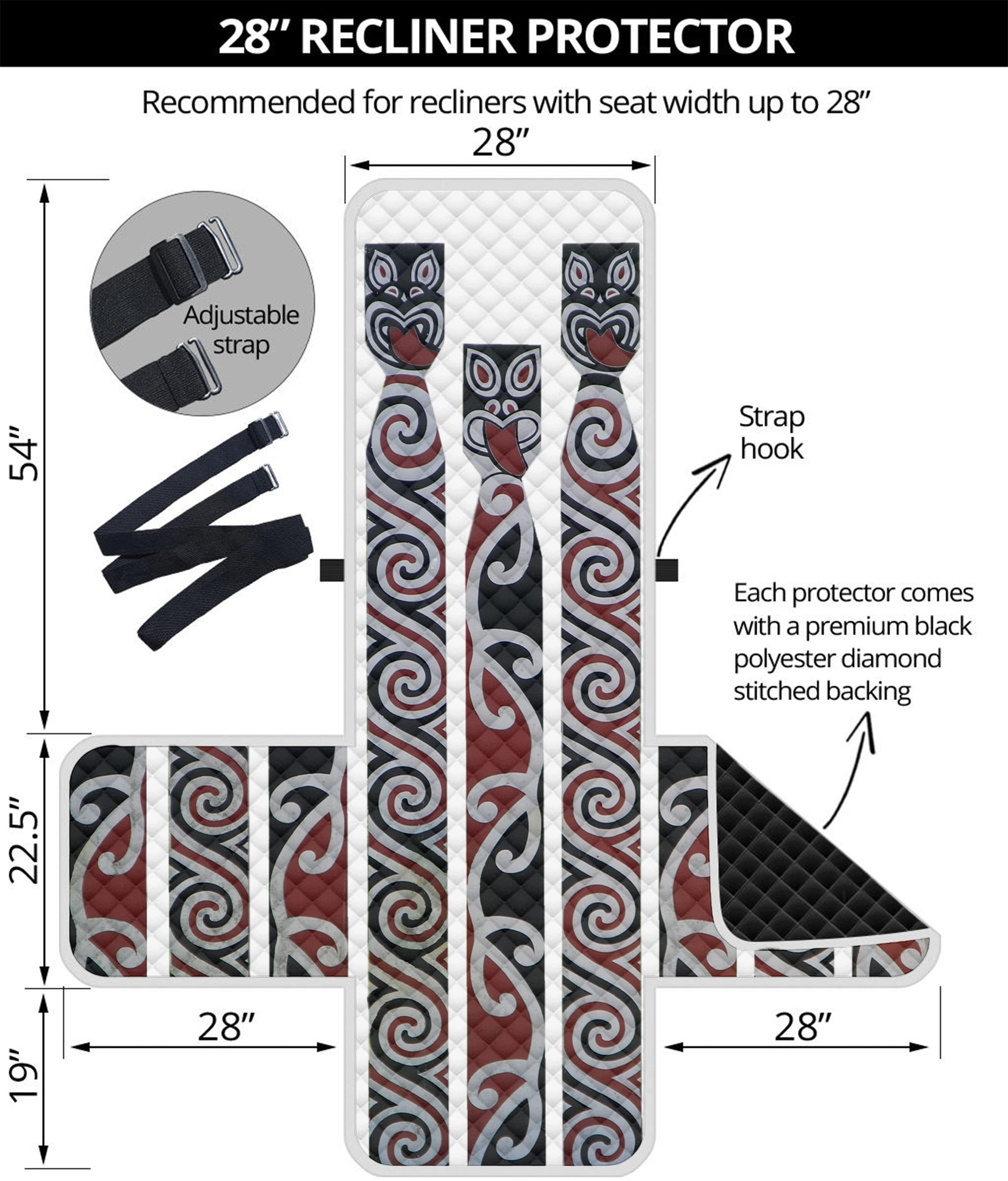 Maori Fence Print Recliner Protector