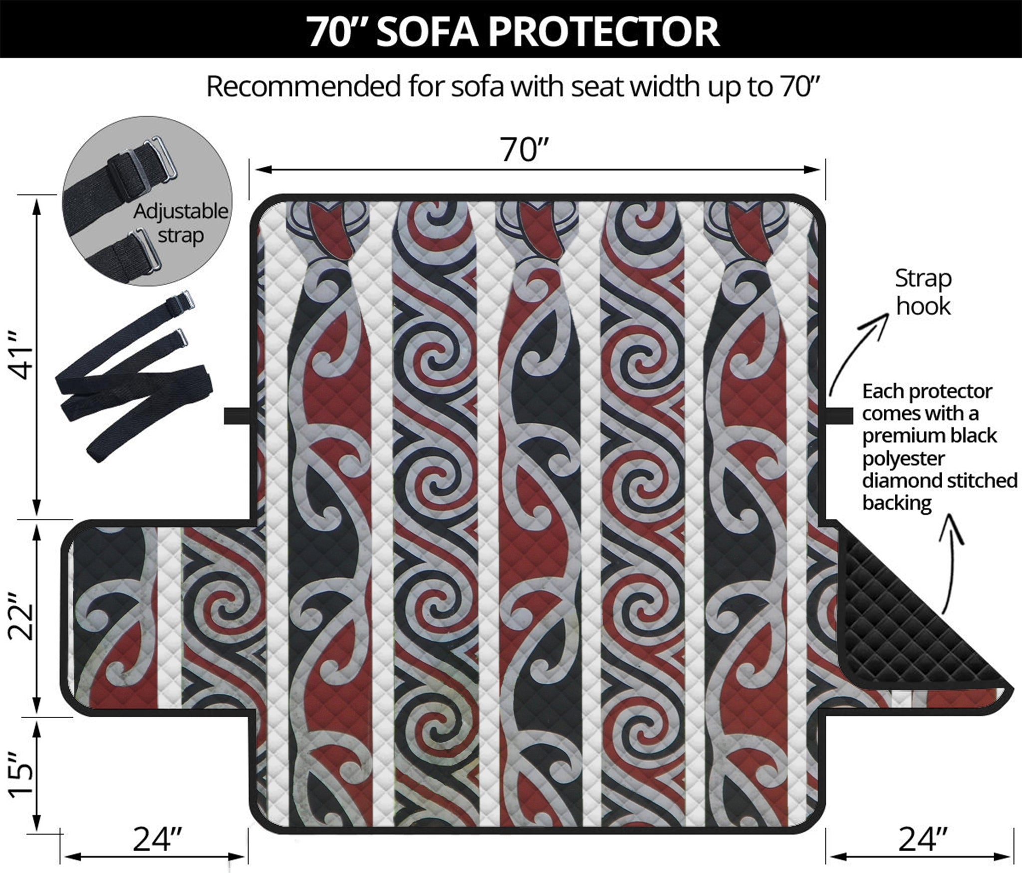 Maori Fence Print Sofa Protector