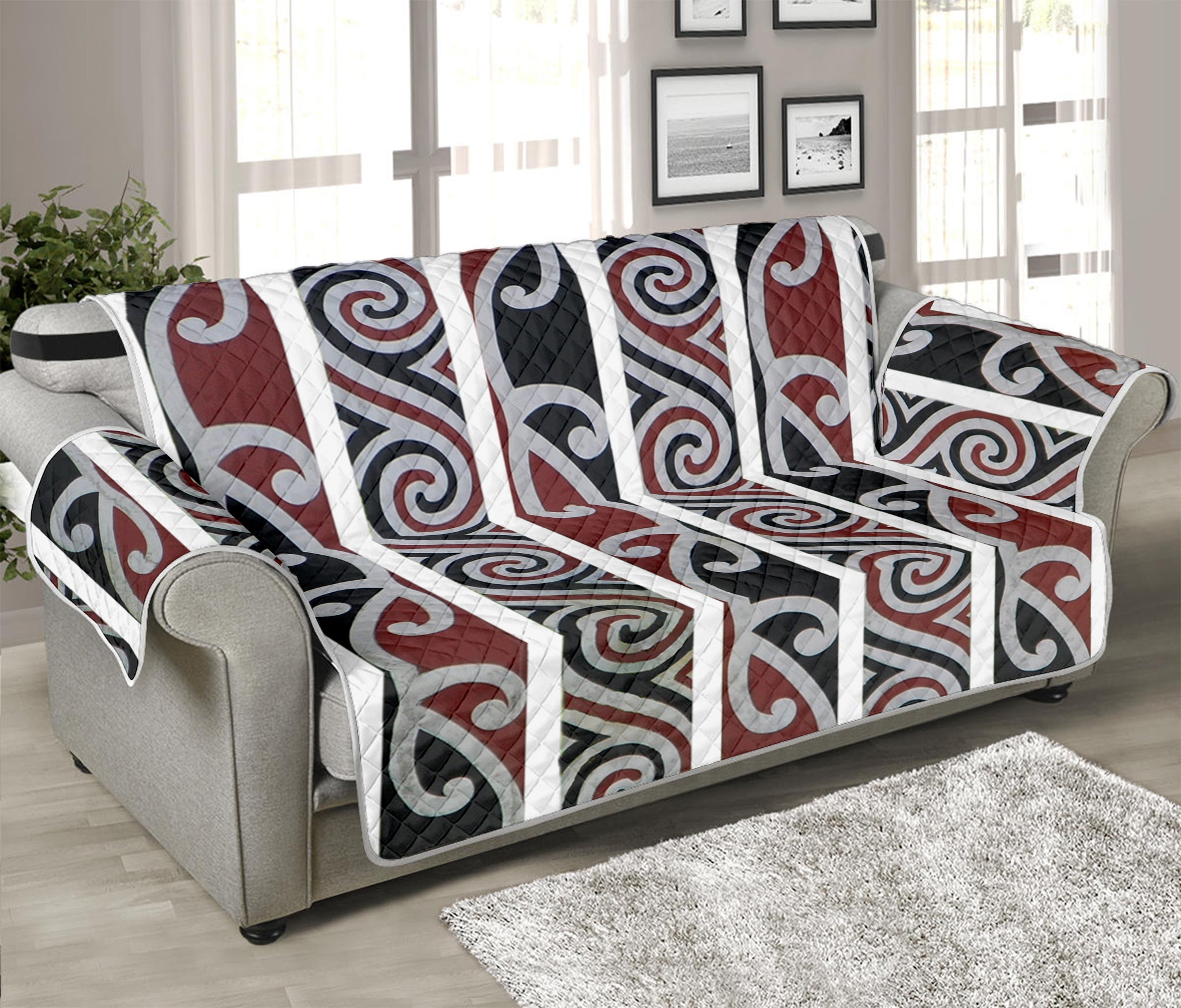 Maori Fence Print Sofa Protector