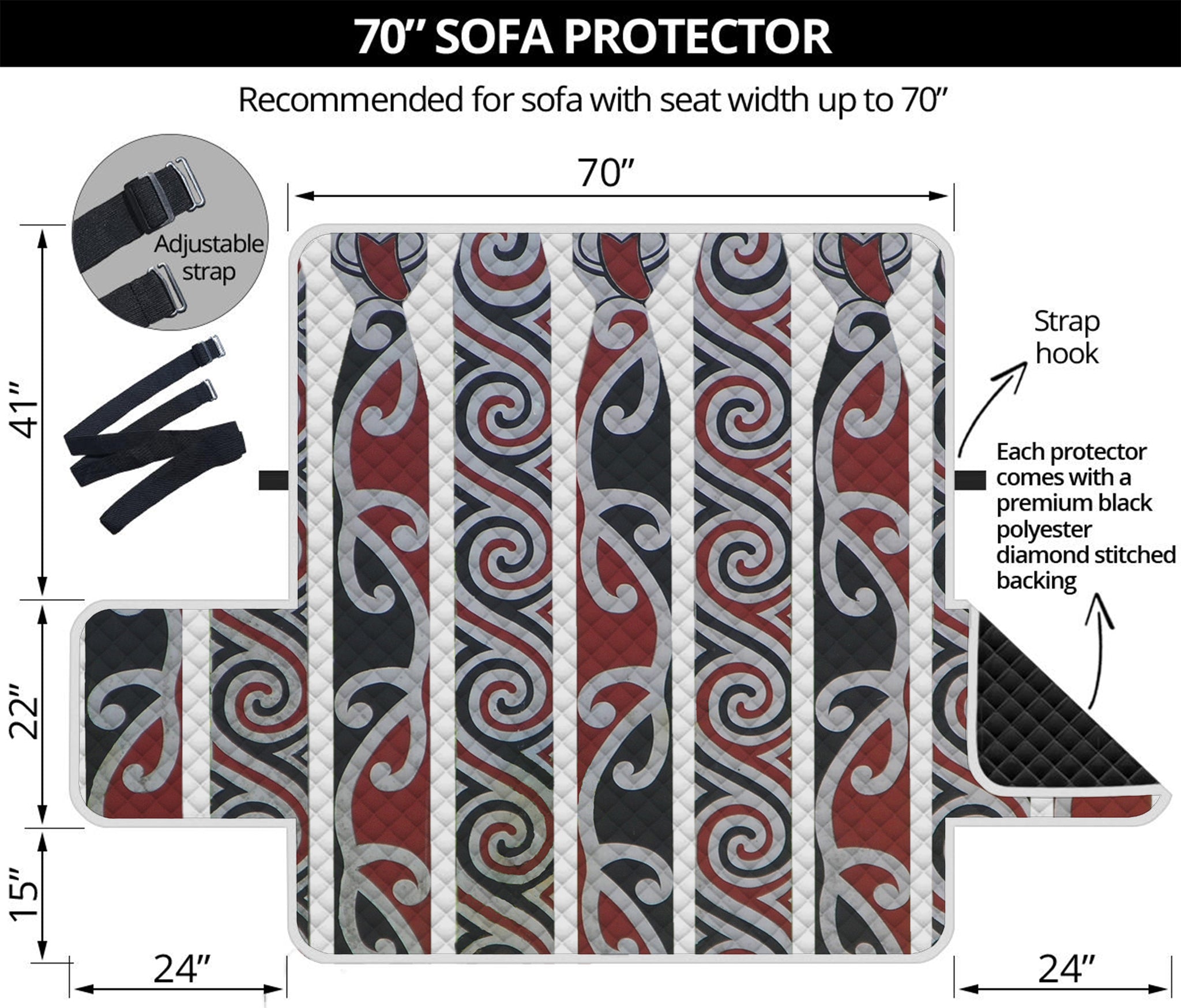 Maori Fence Print Sofa Protector