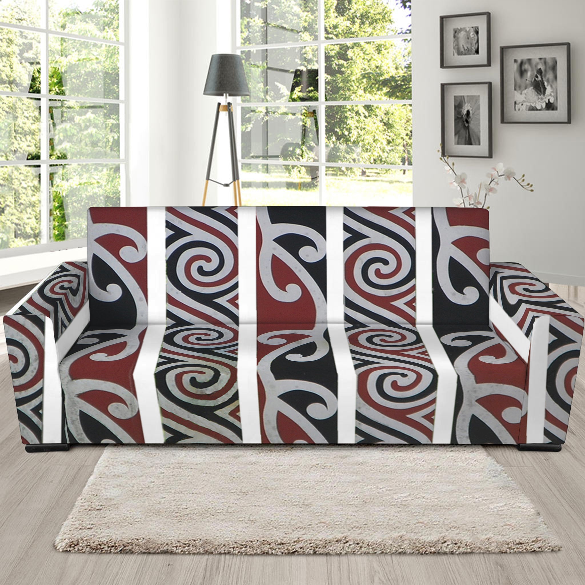 Maori Fence Print Sofa Slipcover