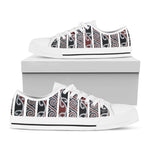 Maori Fence Print White Low Top Shoes