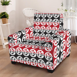 Maori Kowhaiwhai Pattern Print Armchair Slipcover