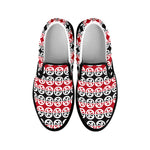 Maori Kowhaiwhai Pattern Print Black Slip On Shoes