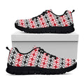 Maori Kowhaiwhai Pattern Print Black Running Shoes