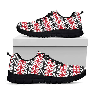 Maori Kowhaiwhai Pattern Print Black Sneakers