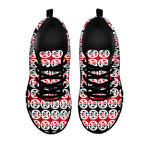 Maori Kowhaiwhai Pattern Print Black Sneakers