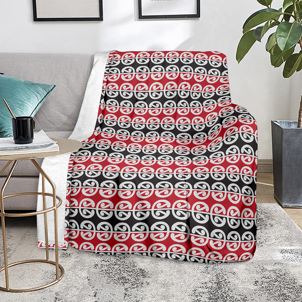 Maori Kowhaiwhai Pattern Print Blanket