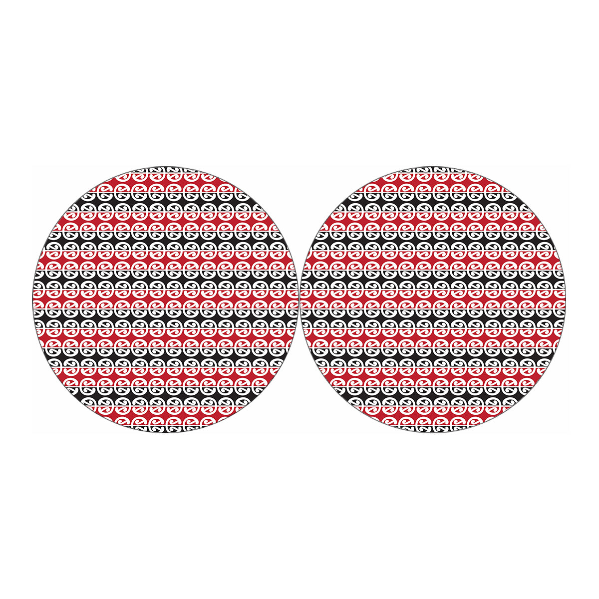 Maori Kowhaiwhai Pattern Print Car Coasters