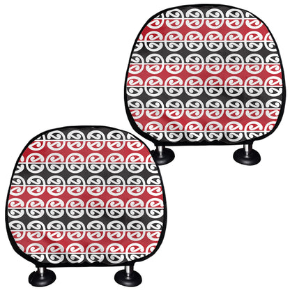 Maori Kowhaiwhai Pattern Print Car Headrest Covers