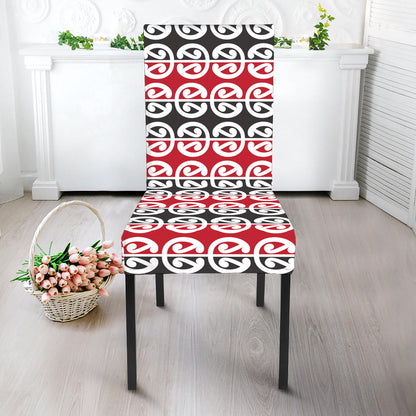 Maori Kowhaiwhai Pattern Print Dining Chair Slipcover