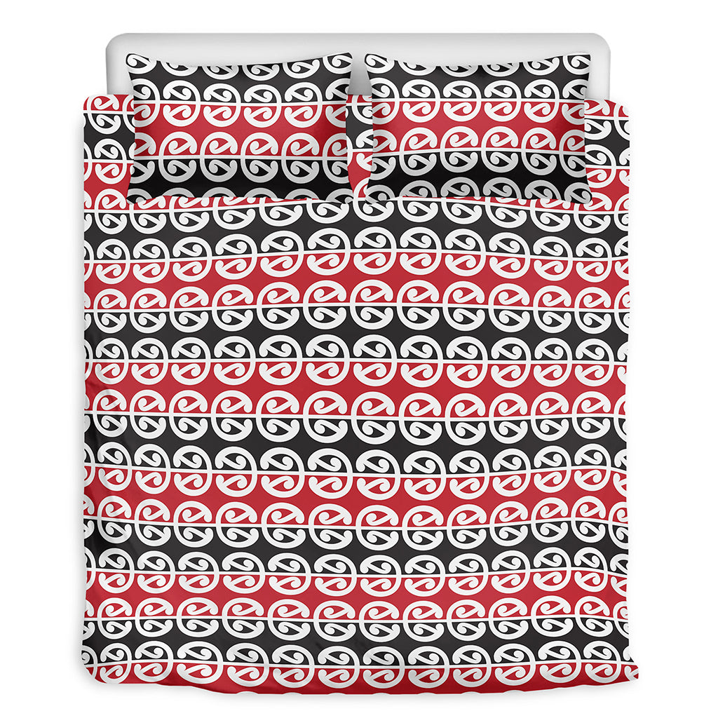 Maori Kowhaiwhai Pattern Print Duvet Cover Bedding Set