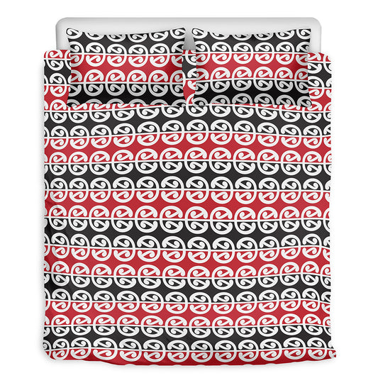 Maori Kowhaiwhai Pattern Print Duvet Cover Bedding Set