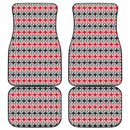 Maori Kowhaiwhai Pattern Print Front and Back Car Floor Mats