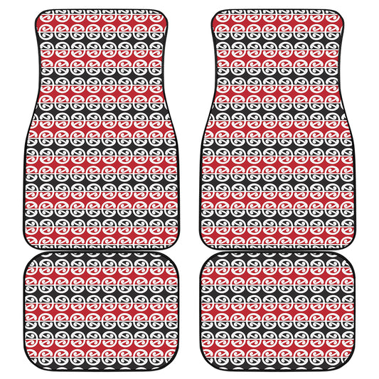 Maori Kowhaiwhai Pattern Print Front and Back Car Floor Mats
