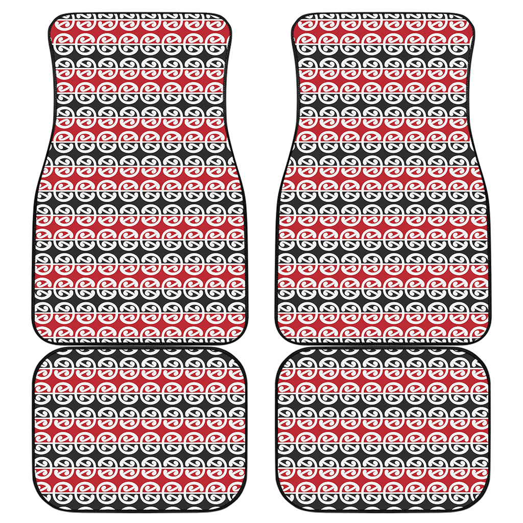 Maori Kowhaiwhai Pattern Print Front and Back Car Floor Mats